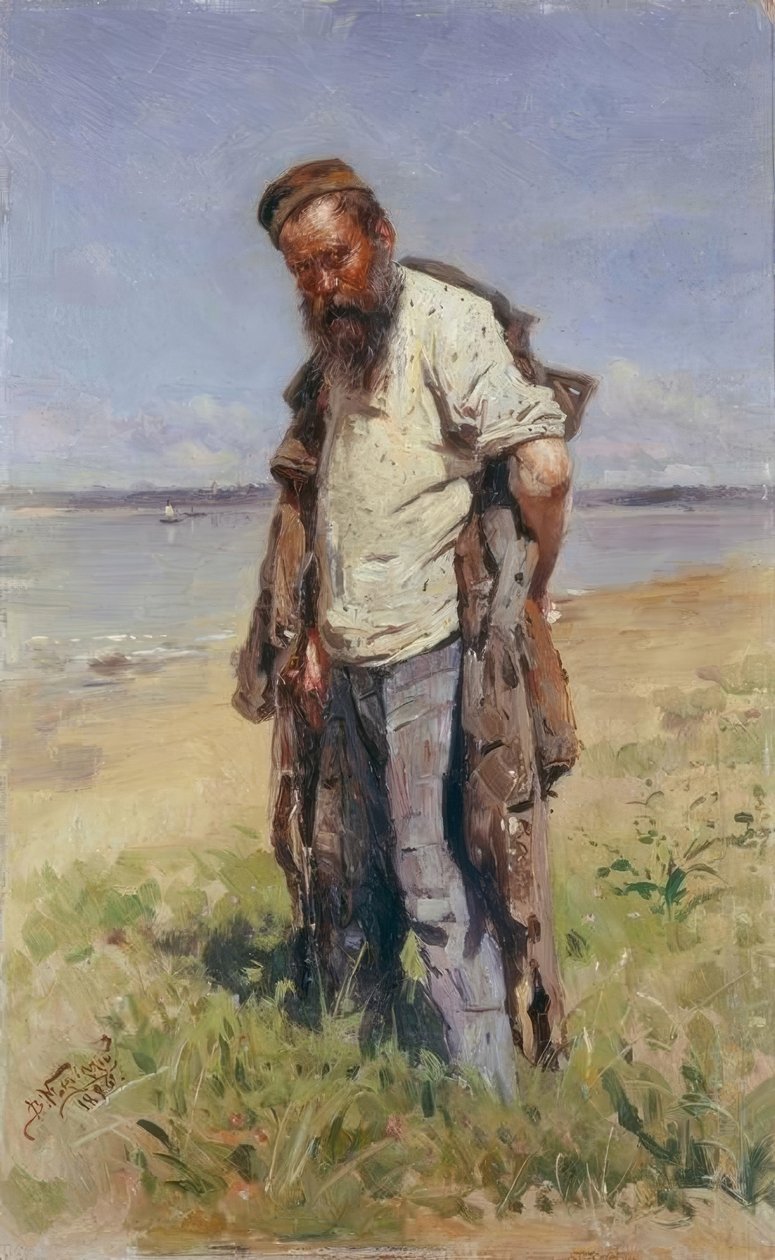 nehir kenarındaki adam by Wladimir Jegorowitsch Makowski