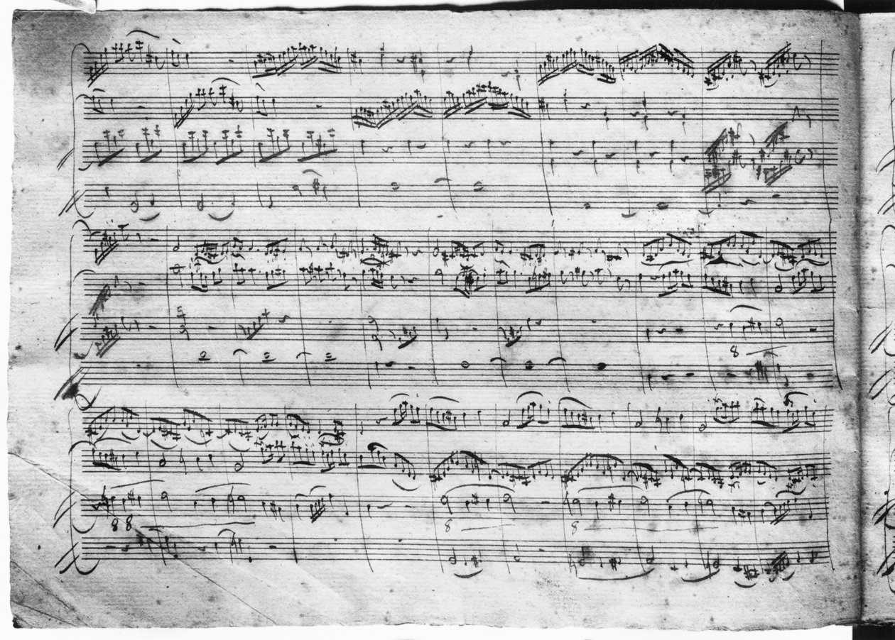 Keman, klavsen ve viyolonsel için sol majör üçlü (K 496) 1786 (2. sayfa) by Wolfgang Amadeus Mozart