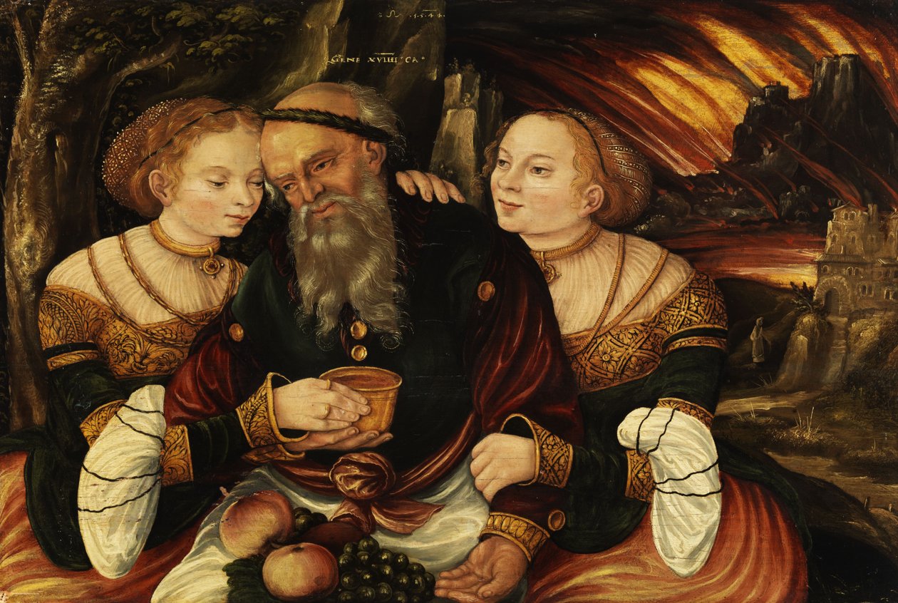 Lût ve kızları by Lucas Cranach the Younger  