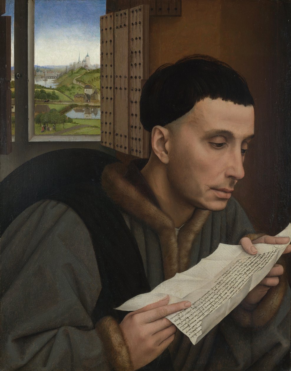 Okuyan Bir Adam (Saint Ivo?) by Workshop of Rogier van der Weyden