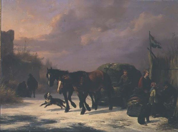 Kabin tarafından bir Atlı Kızak by Wouterus Verschuur