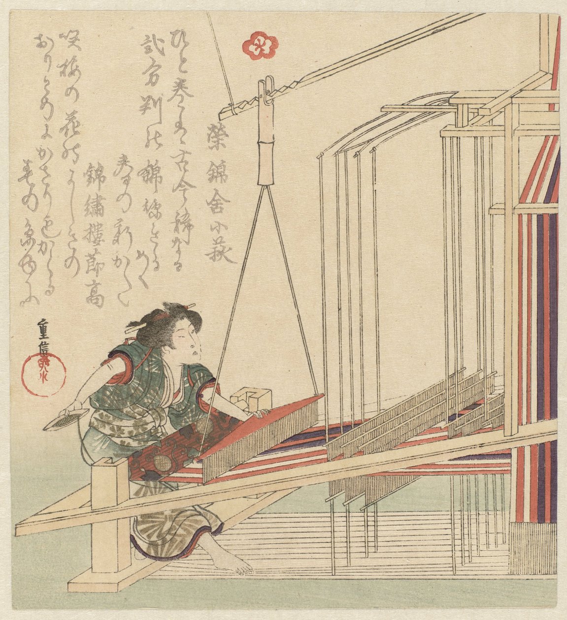 Tezgahın arkasındaki kadın by Yanagawa Shigenobu (II)