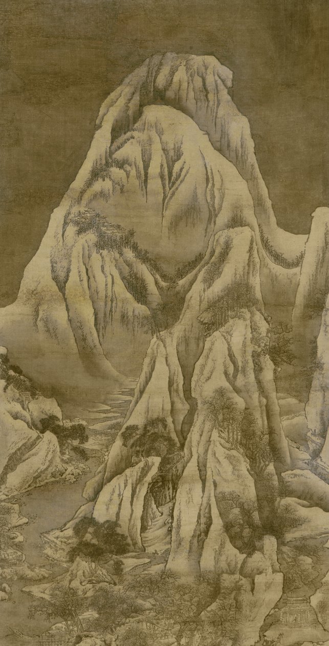 Kış manzarası, Qing hanedanı (ipek üzerine mürekkep ve renk) by Yuan Jiang