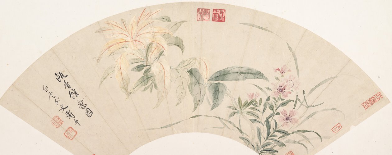 Karanfiller ve Amaranthus. by Shouping Yun