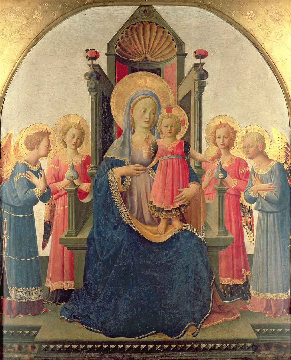 tahta geçen Madonna by Zanobi di Benedetto Strozzi