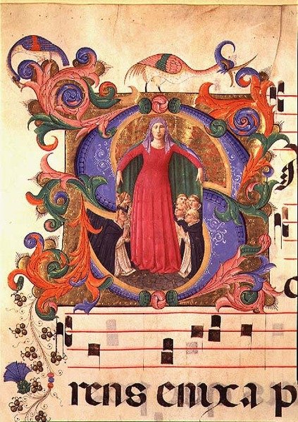 Missal 515 f.169r Madonna Misericordia, 1448-49 (ayrıntılar için bakınız 88925-26) by Zanobi di Benedetto Strozzi