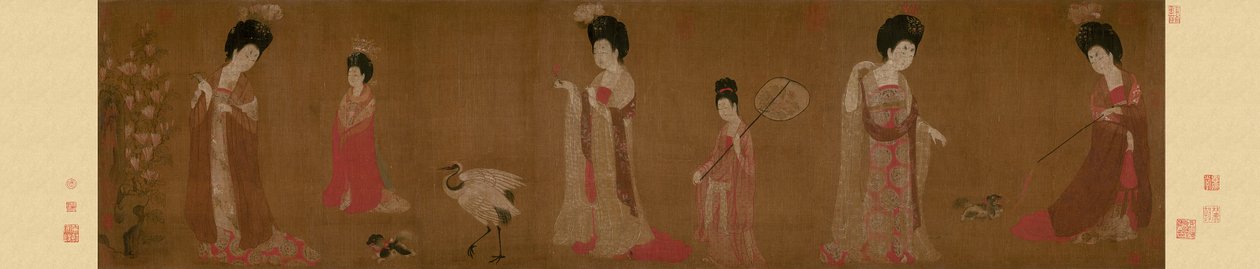 Çiçekli Başlıklı Saray Bayanları by Zhou Fang