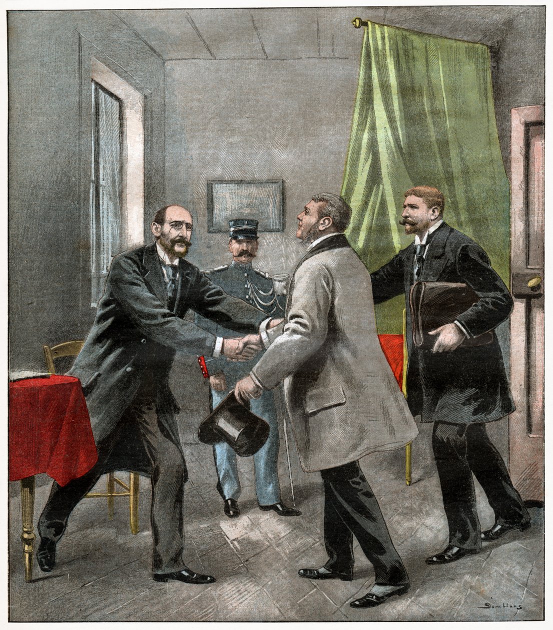 Alfred Dreyfus avukatlarıyla birlikte by . .