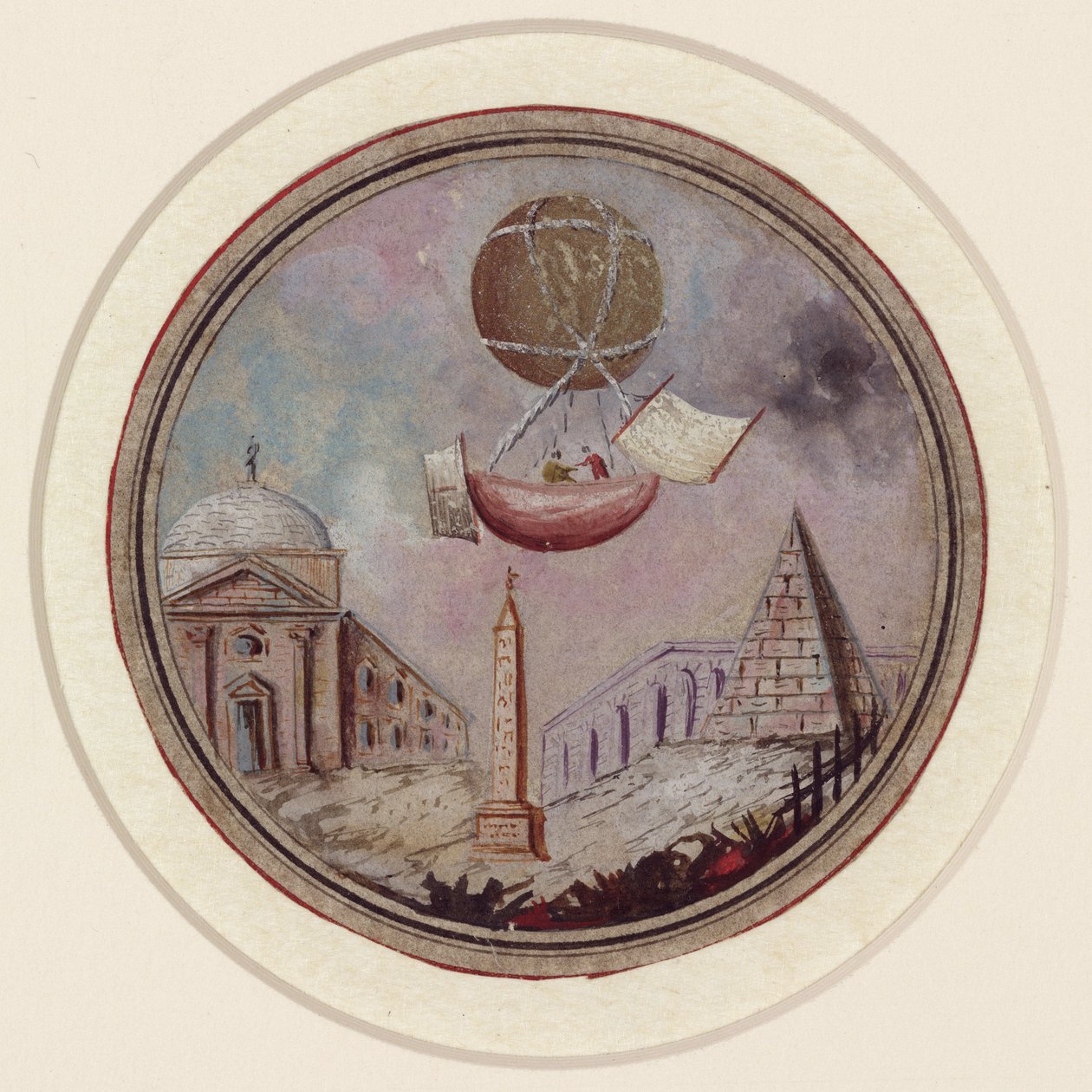 Erken bir balon felaketi, c 1785 by Frederick (attr. to) Barnard