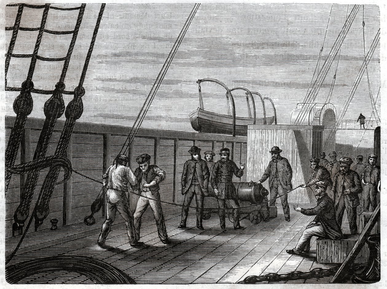 Kablolu telgraf sous marin. Telgraf denizaltı kablosu. by Frederick (attr. to) Barnard