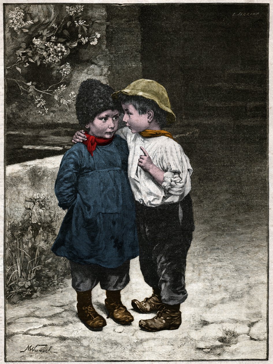 Çocuk tartışması. 1901 (gravür) by . .