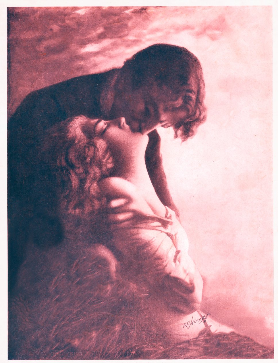 Çift öpüşme. 1920 dolaylarında (resim) by . .