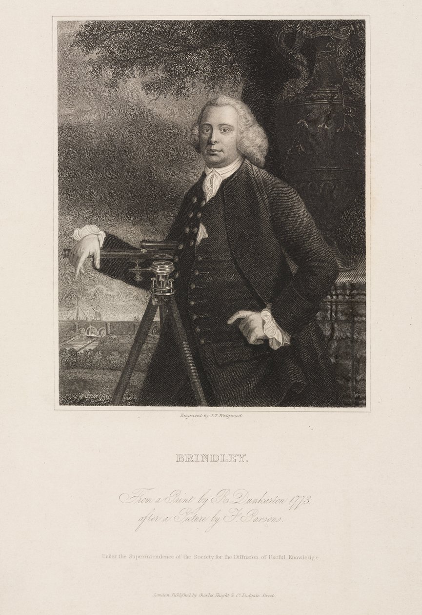 James Brindley, İngiliz inşaat mühendisi ve kanal oluşturucu by Frederick (attr. to) Barnard