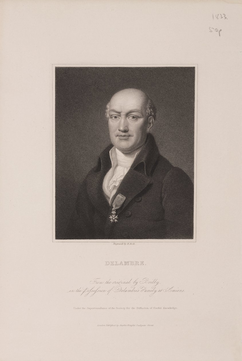 Jean Baptiste Joseph Delambre, Fransız astronom, 1810