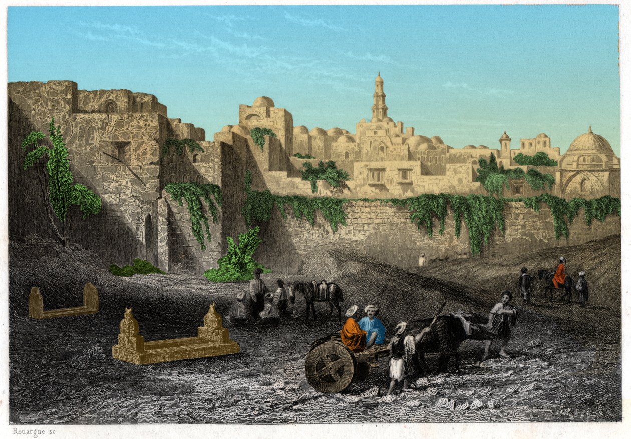 Kudüs, İsrail, yaklaşık 1840 (gravür) by . .