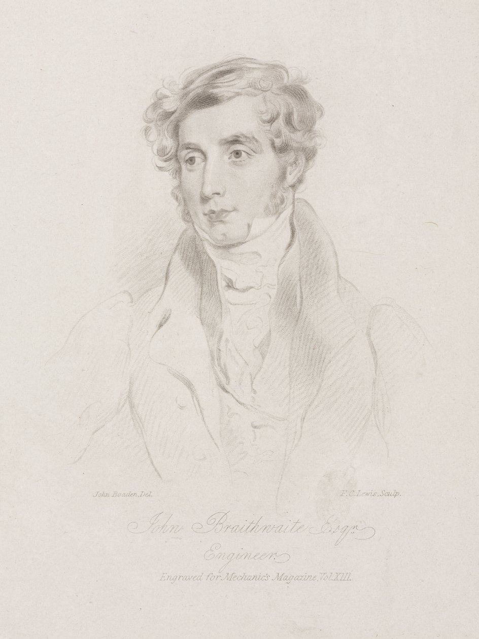 John Braithwaite, İngiliz mühendis, c 1830 by Frederick (attr. to) Barnard