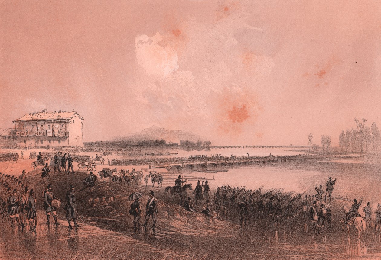 Piyemonte ordusu Sesia nehrini geçti by William Walcutt
