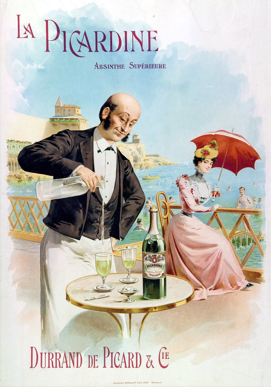 Kafe çocuğu bir bardak pelin hazırlıyor. by Frederick (attr. to) Barnard