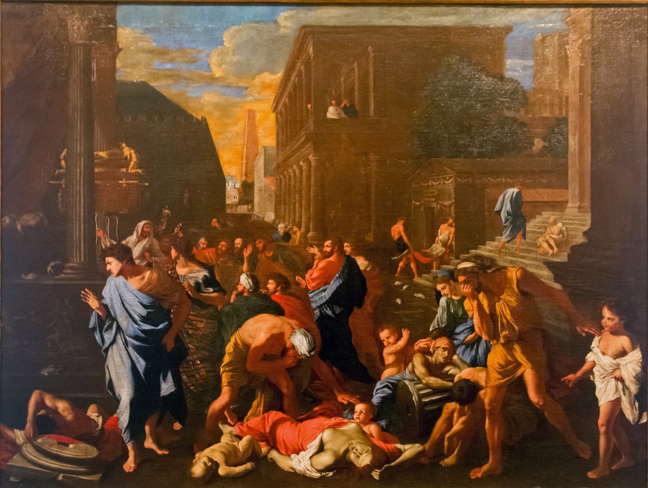 Aşdod şehrinde vebanın saldırısına uğrayan Filistinliler by after Nicolas Poussin