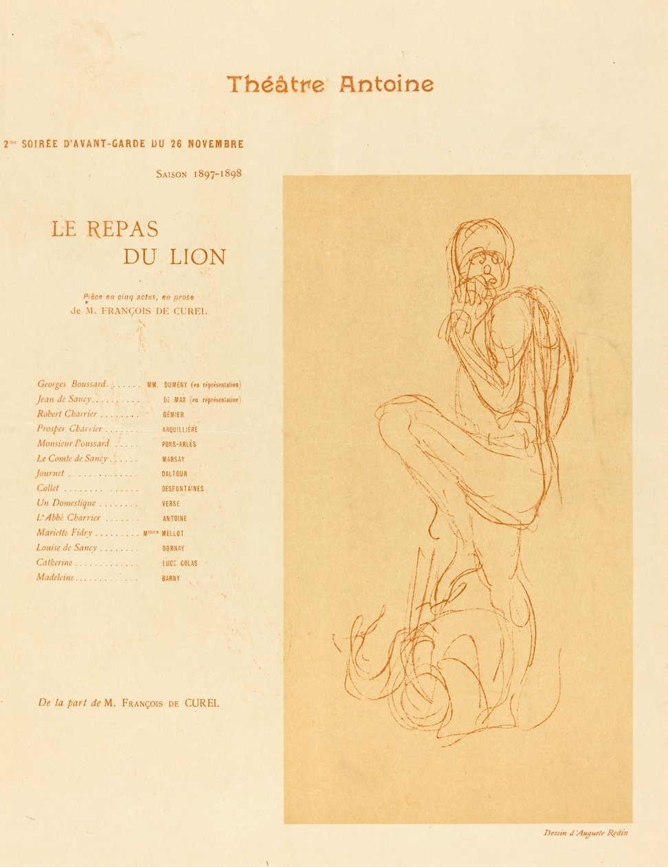 Aslan Yemeği by after Auguste Rodin