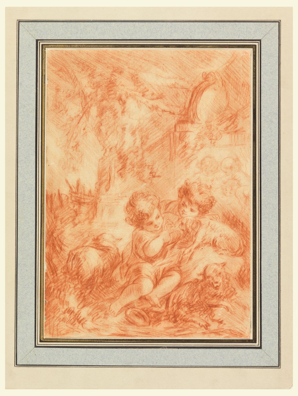 İki çocuk by after Francois Boucher