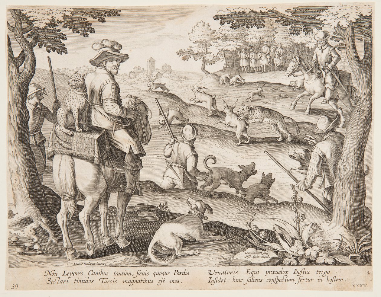 tavşan avı by after Jan van der Straet, called Stradanus