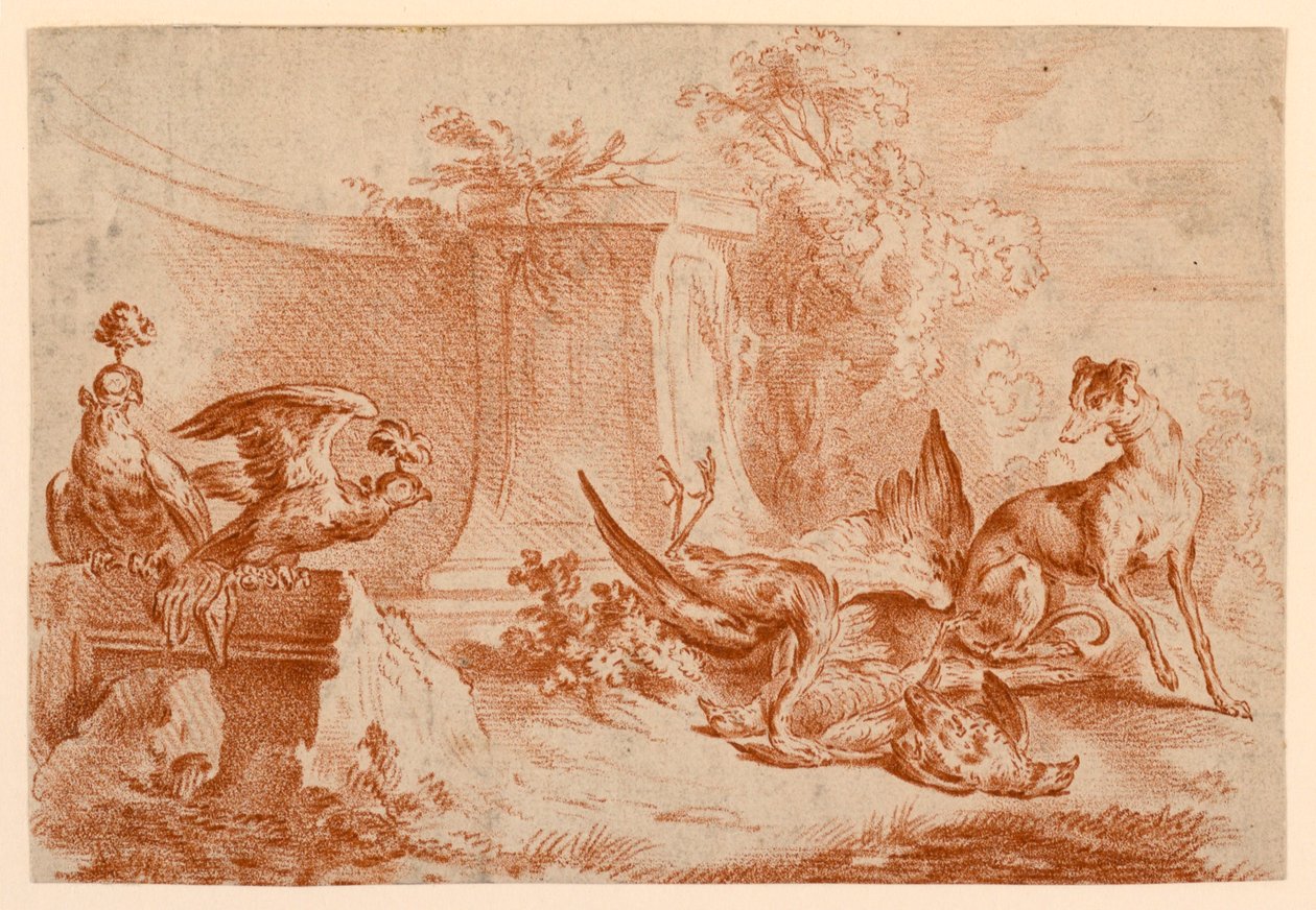 Şahinler, Köpek ve Ölü Oyun by after Jean Baptiste Huet