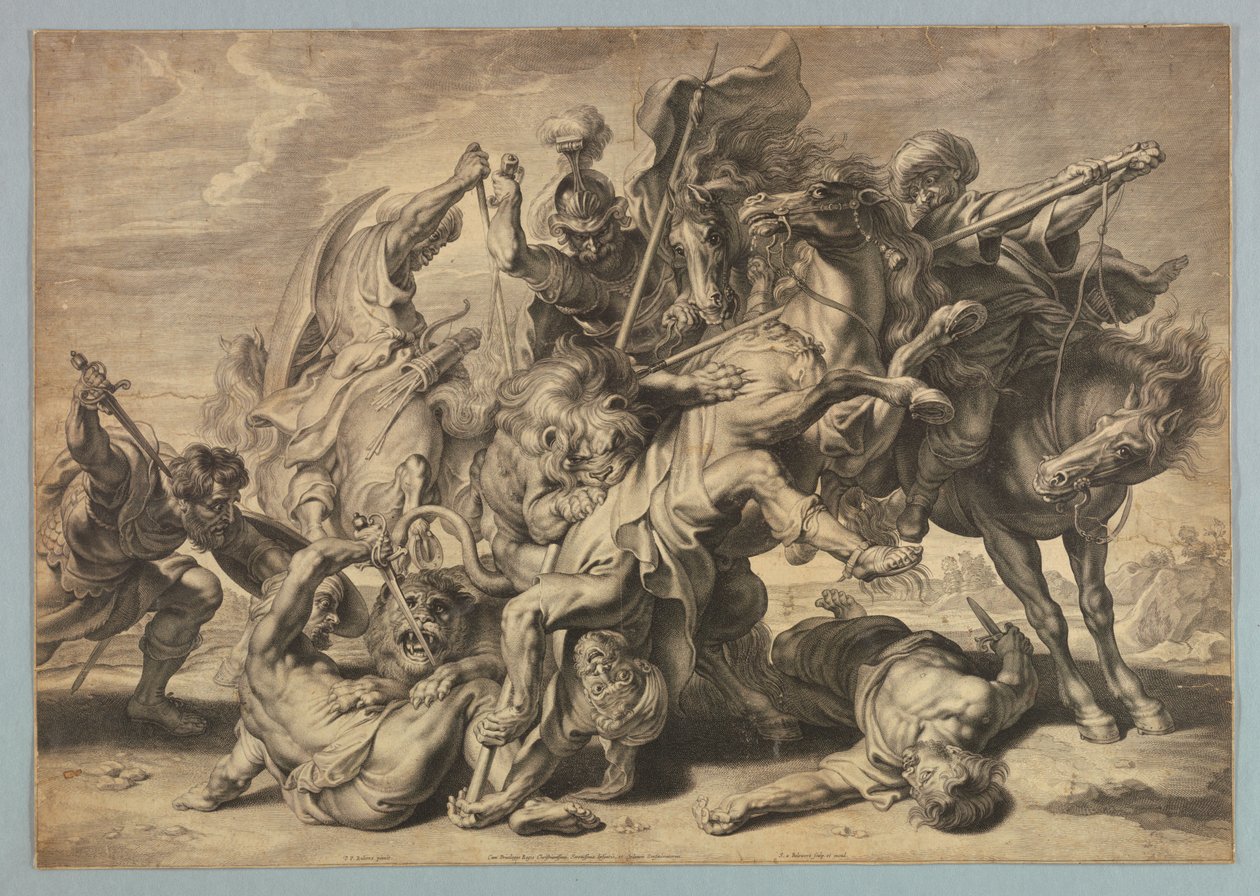 büyük aslan avı by after Peter Paul Rubens