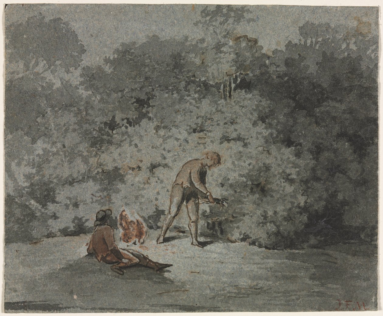 Dal Toplayıcı (rekto) by attributed to Francisque Millet