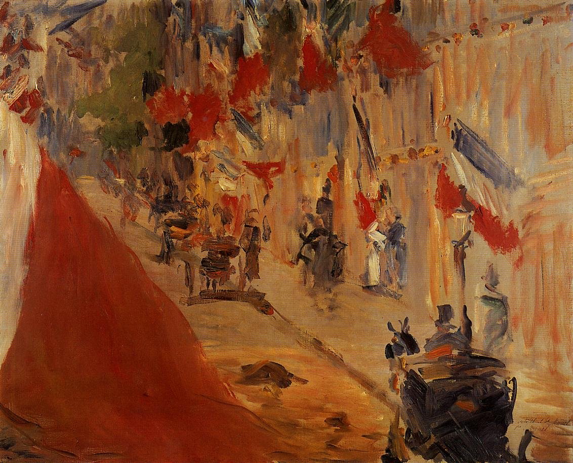 Bayraklarla Rue Mosnier by Édouard Manet