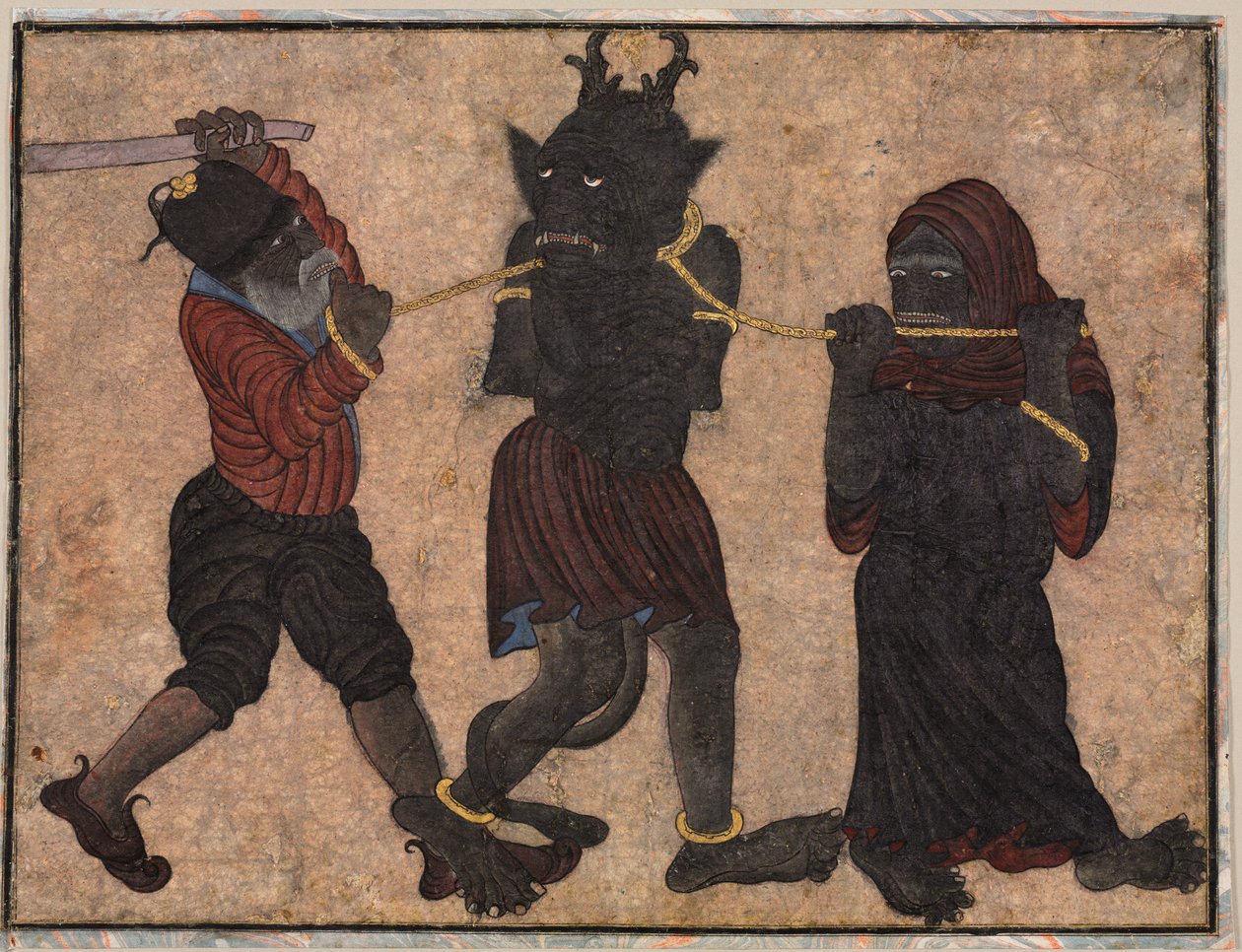 zincirler içinde iblis by style of Muhammad Siya Qalam
