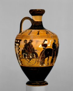 Lekythos, yaklaşık MÖ 550-530 (pişmiş toprak)