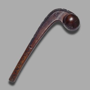 Top Başlı Tomahawk Kulübü (ahşap ve pirinç)