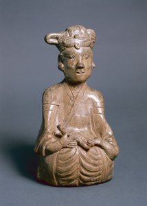 Oturan figür, Western Jin, 265-316 (yeşil eşya)