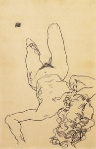 Diz çökmüş çıplak kadın, 1917