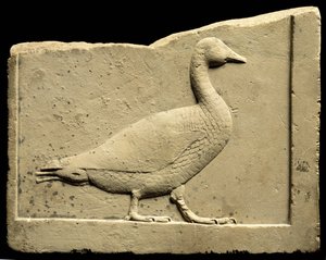 Bir kazı gösteren kabartma (kireçtaşı)