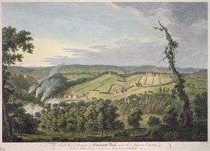 Coalbrookdale South-West Prospect (el renkli gravür)