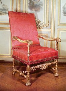 Louis XIII koltuk (ahşap ve şam)