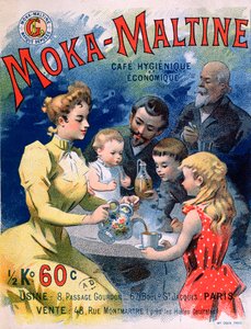 Poster reklamı Moka-Maltine kahvesi, c.1900