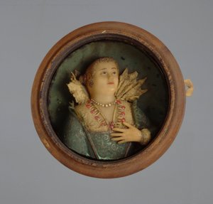 Minyatür Portre, c.1600 (balmumu, cam ve ahşap)
