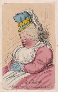 Kilisede, barda. 1791 (el renkli gravür)