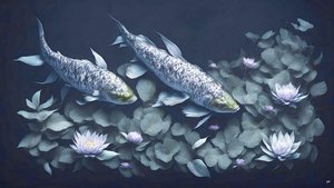 mürekkeple boyama: Koi-Karpfish_amethyst_01
