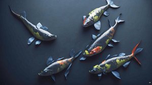 mürekkeple boyama: Koi-Karpfish_rainbow_02