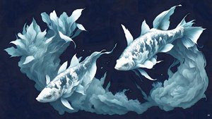 ink_painting_Koi-Karpfish_beyaz mermer_04