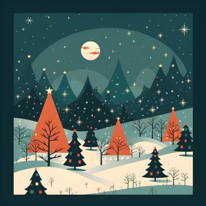 60#39;ların tarzı 4#39;ten Noel kartpostalı