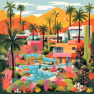 Palm Springs 2#39;nin ayrıntılı çizimi