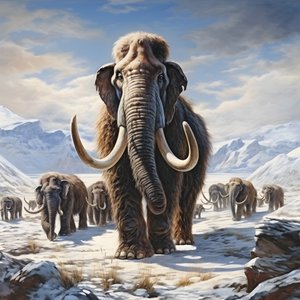 tundra 4'te yünlü mamut sürüsü