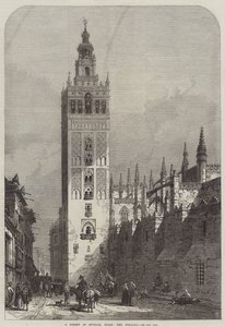 Sevilla, İspanya, Giralda'da Bir Sokak
