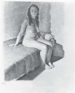 Seated Nude, c.1968-74 (kağıt üzerine kurşun kalem)