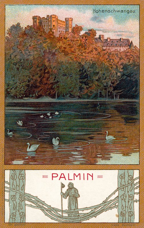 Hohenschwangau Kalesi, Bavyera (chromolitho) by (after) German School